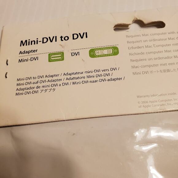Apple Mini-DVI to DVI Adapter M9321G/B New Sealed UPC 885909100798 - Picture 5 of 7